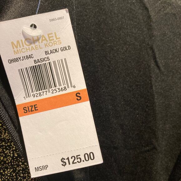 NWT Women's Michael Kors Retro Style Shift Dress Size Small Black/Gold MSRP $125 - Picture 5 of 8